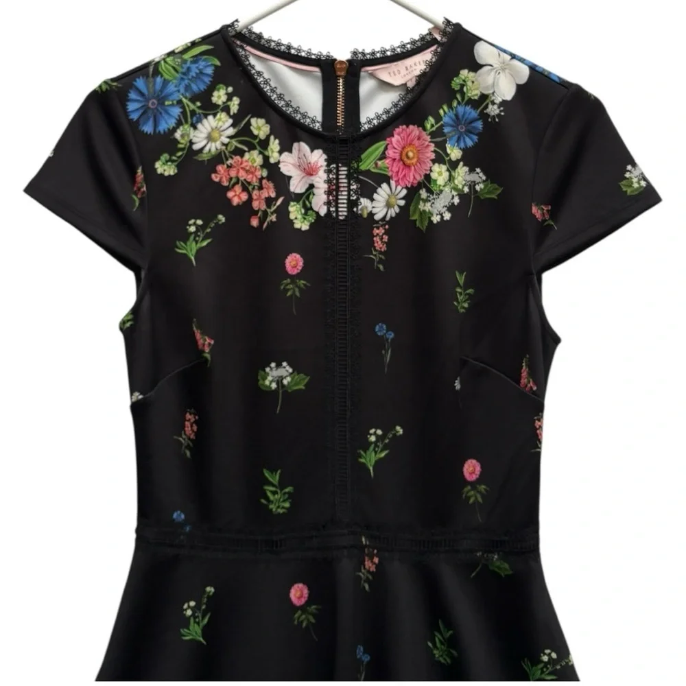 Ted Baker Daissie Florence Trim Skater Dress Size 1 US 4 - Picture 4 of 9